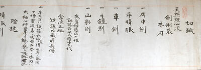 切紙(天然理心流剣術表)（木下家文書9）